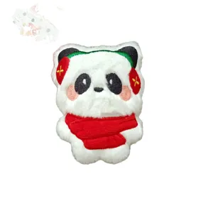 Adorable colgante de peluche de panda navideño, adorno colgante de bolsa bordada suave para fiesta.