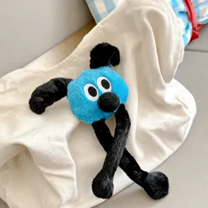 Llavero de Perro de Peluche Creativo Con Patas Extensibles Juguete Suave Bordado para Decoración de Bolsos DIY Lindo