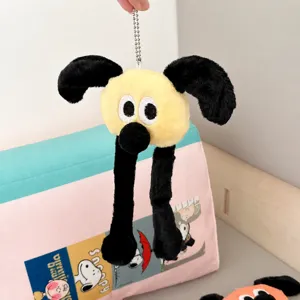 Lindo colgante de bolso de perro de peluche con diseño divertido, accesorio suave y decorativo.