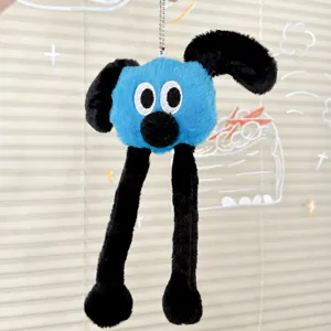 Colgante de bolso de felpa, lindo perro de peluche de dibujos animados con piernas.