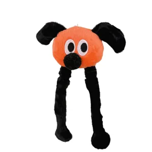 Lindo cachorro de nariz grande de dibujos animados peluche bolsa colgante, divertido llavero de muñeca.