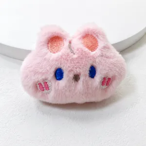 Cute pink plush cartoon doll pendant fluffy bag accessory soft stuffed animal key chain charm!