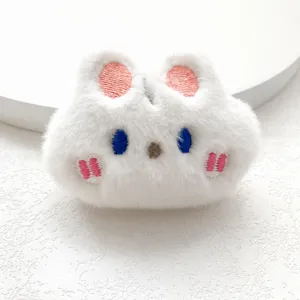 Cute white plush animal doll pendant fluffy brooch cartoon accessory cute stuffed toy gift
