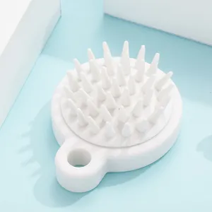Brosse à Shampooing en Silicone Masseur de Cuoio Capelluto Poils Souples Outil de Massage Capillaire Avec Trou de Suspension