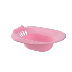 Pink plastic sitz bath basin for postpartum and hemorrhoid care home medical personal use