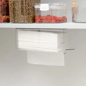Transparant acryl onder plank papieren handdoekhouder muurhangende keuken servet opbergdoos