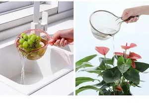 Louche d'eau en plastique transparent pour lavage des fruits et arrosage des plantes