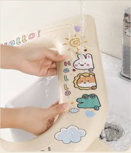 Waterproof EVA toilet seat cushion, cute cartoon animal pattern, easy clean universal for home use.