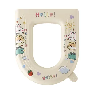 Waterproof EVA Toilet Seat Cushion U Shaped Soft Toilet Cover Cartoon Print Bathroom Mat
