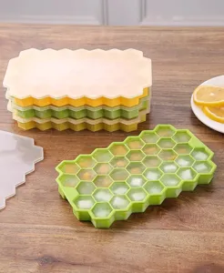 Vassoio per cubetti di ghiaccio a nido d'ape 37 griglie con coperchio stampo cucina