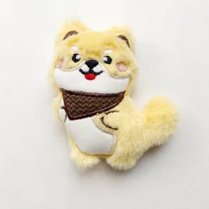 Niedlicher Shiba Inu Plüsch Anhänger, weiche Welpen Puppe Brosche Tasche Deko 10x8.5cm