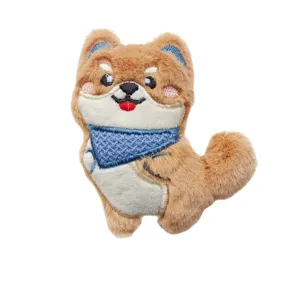 Süßer Shiba Inu Plüsch Anhänger niedlicher Hunde Stofftier Cartoon Tier Brosche für Taschen Deko