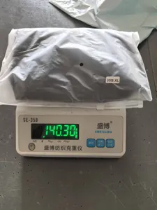 Garment packaging and fabric weight measurement shown on a digital precision scale for quality.