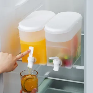 Large Capacity Cold Water Kettle 3.5L Plastic Beverage Dispenser with Faucet Transparent Fridge Drink Container for Juice