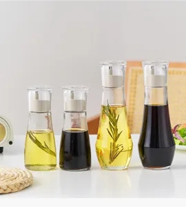 Transparente Glas-Öl- und Essigspender-Flaschen Set für Küche Tisch Kochgewürz.