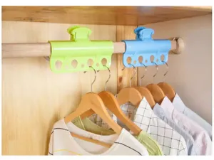 7-gats winddichte kledinghanger bevestigingsclip, kledingstang organizer voor wasdroog.