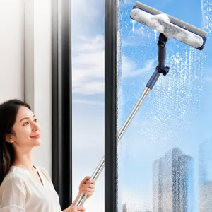 Doppelseitiger Glaswischer Haushalt Hochhaus Fensterreinigungswerkzeug Mit Langem Griff Teleskopstange