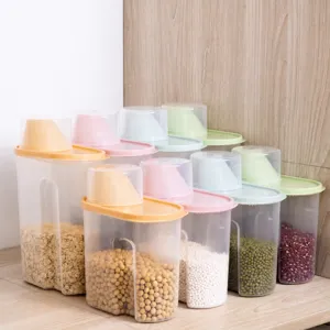 Plastik Müsli Vorratsbehälter Küche Klar Reiskimer Versiegelter Lebensmittelspender Glas Haushalts Getreide Aufbewahrungsorganisator