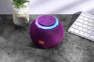 Portable wireless Bluetooth speaker with colorful LED lights and deep bass audio.