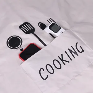 Waterproof kitchen cooking oil-proof apron with double pocket adult chef style design