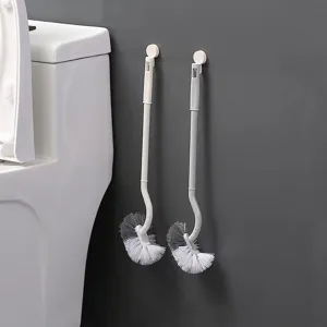 Japanese style long handle soft bristle plastic toilet brush wall mounted household cleaning tool