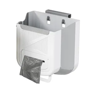 Basurero de cocina plegable colgante, papelera de pared con dispensador de bolsas de basura.