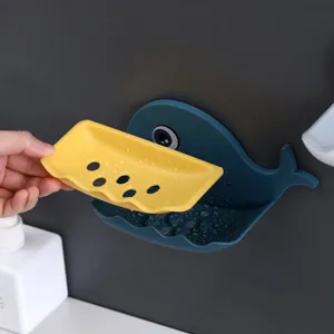Porte-savon mignon baleine double couche égouttoir porte-savon mural salle de bain douche