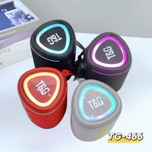 Portable wireless TWS bluetooth speaker with RGB colorful lights and heavy bass sound.