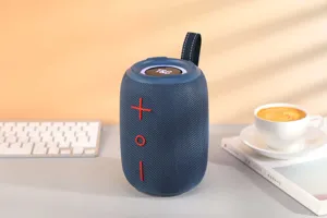 Haut-parleur Bluetooth sans fil cylindrique d'extérieur avec caisson LED et sangle