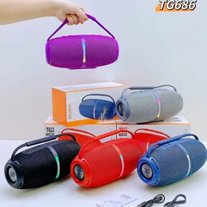 Portable wireless bluetooth speaker with TWS pairing, heavy bass and Type-C charging.