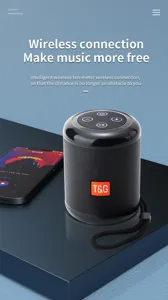 Tragbarer Mini-Bluetooth-Lautsprecher mit kabelloser Verbindung und Kordel für den Außenbereich.