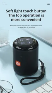 Tragbarer Mini-Bluetooth-Lautsprecher mit Trageband und Tasten für Outdoor-Sport.