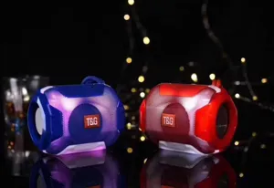 Haut-parleur portable Bluetooth avec lumières LED colorées, caisson de basses sans fil.
