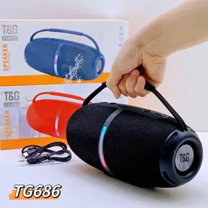 Portable wireless Bluetooth speaker with TWS pairing, colorful lights and deep bass.