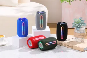 Altavoz Bluetooth Portátil Mini Subwoofer Inalámbrico Cilindro LED Luz Audio Escritorio