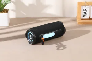 Portable wireless bluetooth speaker with RGB lights, waterproof outdoor sound box and deep bass.
