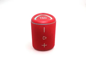 Portable wireless Bluetooth speaker with TWS function, colorful LED lights and bass.