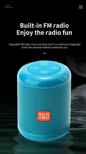 Tragbarer Mini Bluetooth Lautsprecher mit integriertem UKW Radio für Outdoor Aktivitäten.