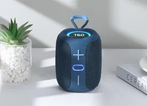 Portable bluetooth speaker with handle mini wireless outdoor speaker with led lights