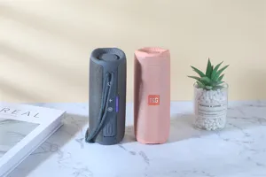 Portable waterproof bluetooth speaker with colorful lights, dual speakers and heavy bass.