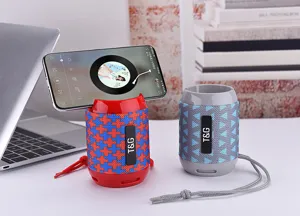 Portable Bluetooth speaker with phone stand wireless bass outdoor stereo audio music device