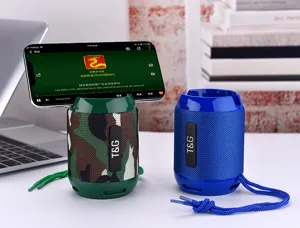 Portable wireless bluetooth speaker with phone stand outdoor waterproof mini subwoofers desktop music audio