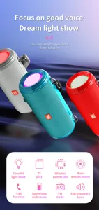 Haut-parleur Bluetooth sans fil portable avec spectacle de lumières colorées et basses.