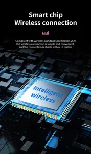 Détail de puce intelligente d'enceinte bluetooth montrant la connexion sans fil et stable.