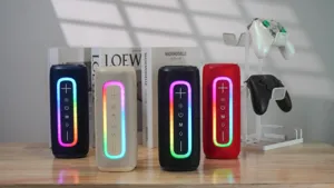 Tragbarer kabelloser Bluetooth Lautsprecher mit RGB LED Licht Outdoor Bass Box TF Karte