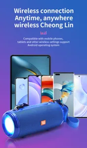 Haut-parleur Bluetooth sans fil portable avec lumières colorées et basses profondes.