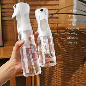 High pressure continuous spray bottle for hair and makeup hydration fine mist watering.