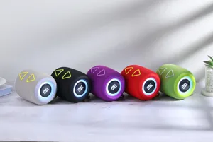 Haut-parleur bluetooth cylindrique avec lumières RVB vibrantes basses profondes et tissu portable