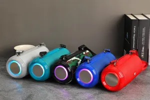 Haut-parleur Bluetooth sans fil portable avec LED et doubles diaphragmes de basse étanche.