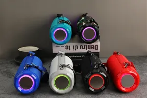 Haut-parleur Bluetooth sans fil d'extérieur portable avec lumières LED colorées et double basse.